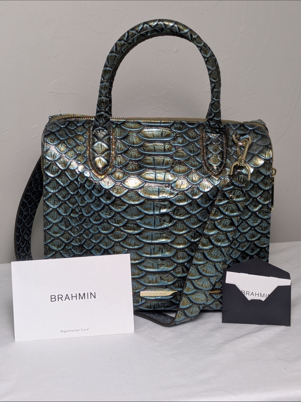 Brahmin Large Duxbury Satchel Rare Bird of Paradise Satchel Genuine Authentic